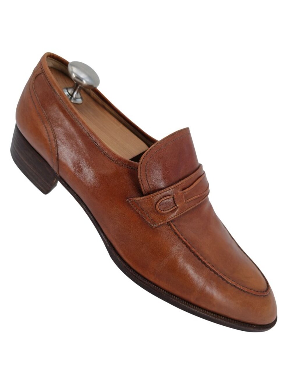 Vintage Bally Italy Brown Leather Dress Shoes Mens size 9 Classic Penny Loafers